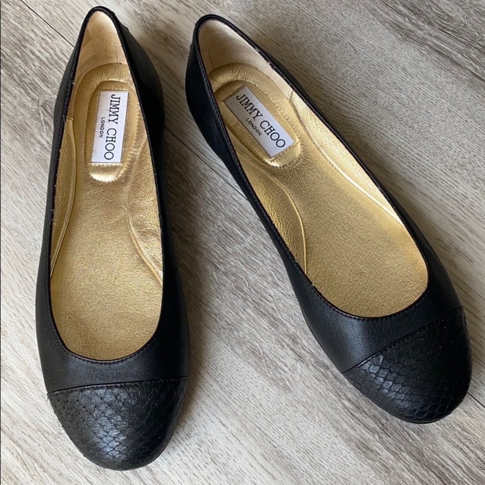 NWOT Jimmy Choo Wayne Snake Toe Flats